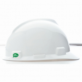 MSA 10150199 V-Gard GREEN Cap Style Hard Hat - Fas-Trac III Suspension - White