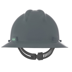 MSA 454731 V-Gard Full Brim Hard Hat - Staz-On Suspension - Gray
