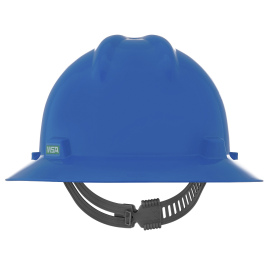 MSA 454732 V-Gard Full Brim Hard Hat - Staz-On Suspension - Blue