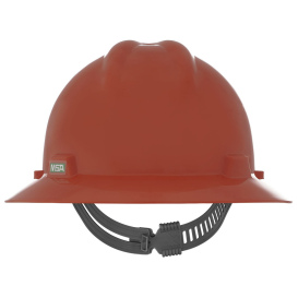 MSA 454734 V-Gard Full Brim Hard Hat - Staz-On Suspension - Orange