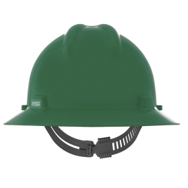 MSA 454735 V-Gard Full Brim Hard Hat - Staz-On Suspension - Green