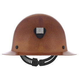 MSA 460389 Skullgard Full Brim Hard Hat w/ Lamp Bracket - Staz-On Suspension - Natural Tan