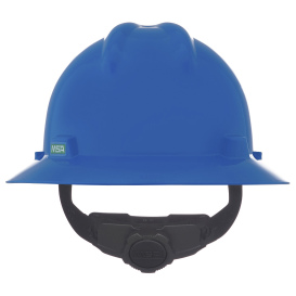 MSA 475368 V-Gard Full Brim Hard Hat - Fas-Trac Suspension - Blue