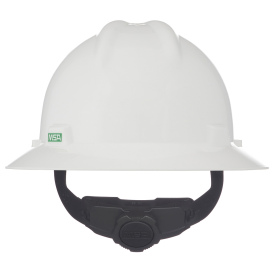 MSA 475369 V-Gard Full Brim Hard Hat - Fas-Trac Suspension - White