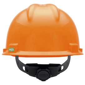 MSA 488146 V-Gard Cap Style Hard Hat - Fas-Trac III Suspension - Hi-Viz Orange