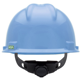 MSA 495853 V-Gard Cap Style Hard Hat - Fas-Trac III Suspension - Light Blue
