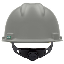 MSA 495855 V-Gard Cap Style Hard Hat - Fas-Trac III Suspension - Silver