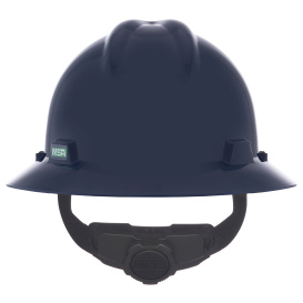 MSA 802975 V-Gard Full Brim Hard Hat - Fas-Trac Suspension - Dark Blue