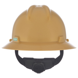MSA 814053 V-Gard Full Brim Hard Hat - Fas-Trac Suspension - Gold