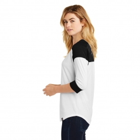 New Era LNEA104 Ladies Heritage Blend 3/4-Sleeve Baseball Raglan Tee - Black/White
