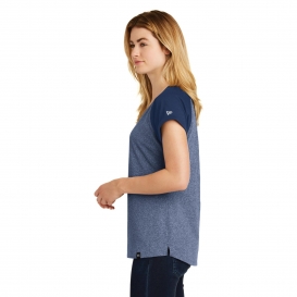 New Era LNEA107 Ladies Heritage Blend Varsity Tee - Dark Royal/Dark Royal Twist