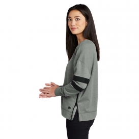 New Era LNEA513 Ladies Tri-Blend Fleece Varsity Crew - Shadow Grey Heather