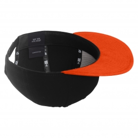 New Era NE400 Flat Bill Snapback Cap - Black/Team Orange