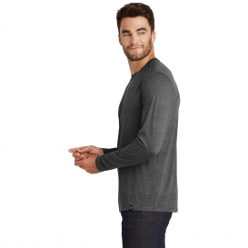 New Era NEA102 Heritage Blend Long Sleeve Crew Tee - Black Heather