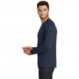 New Era NEA102 Heritage Blend Long Sleeve Crew Tee - True Navy
