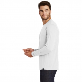 New Era NEA102 Heritage Blend Long Sleeve Crew Tee - White