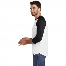 New Era NEA104 Heritage Blend 3/4-Sleeve Baseball Raglan Tee - Black/White