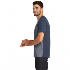 New Era NEA107 Heritage Blend Varsity Tee - True Navy/True Navy Twist