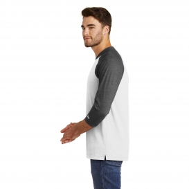 New Era NEA121 Heritage Blend 3/4-Sleeve Baseball Raglan Tee - Black Heather/White