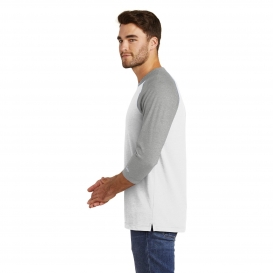 New Era NEA121 Heritage Blend 3/4-Sleeve Baseball Raglan Tee - Shadow Grey Heather/White