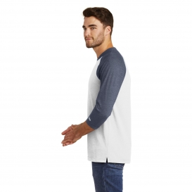New Era NEA121 Heritage Blend 3/4-Sleeve Baseball Raglan Tee - True Navy Heather/White