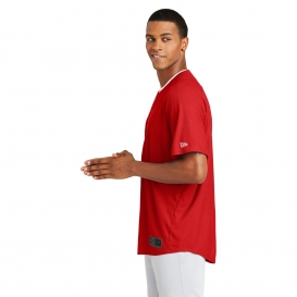 New Era NEA220 Diamond Era Full-Button Jersey - Scarlet