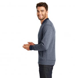 New Era NEA503 French Terry Baseball Full-Zip - True Navy/True Navy Twist