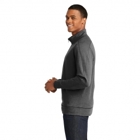 New Era NEA512 Tri-Blend Fleece 1/4-Zip Pullover - Black Heather
