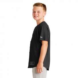 New Era YNEA220 Youth Diamond Era Full-Button Jersey - Black