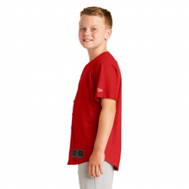 New Era YNEA220 Youth Diamond Era Full-Button Jersey - Scarlet