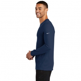 Nike NKBQ5230 Dri-FIT Cotton/Poly Long Sleeve Tee - College Navy