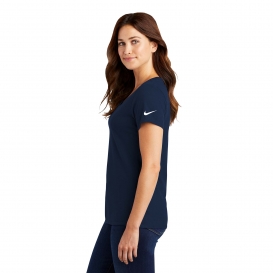 Nike NKBQ5234 Ladies Dri-FIT Cotton/Poly Scoop Neck Tee - College Navy