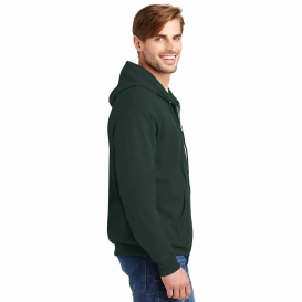 Hanes P180 EcoSmart Full-Zip Hooded Sweatshirt - Deep Forest
