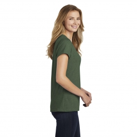 Port & Company LPC455V Ladies Fan Favorite Blend V-Neck Tee - Forest Green Heather