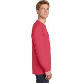 Port & Company PC099LS Beach Wash Garment-Dyed Long Sleeve Tee - Poppy
