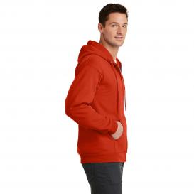 Port & Company PC78ZH Core Fleece Full-Zip Hooded Sweatshirt - Orange