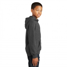 Port & Company PC850YH Youth Fan Favorite Fleece Pullover Hooded Sweatshirt - Dark Heather Grey