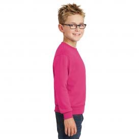 Port & Company PC90Y Youth Core Fleece Crewneck Sweatshirt - Sangria