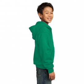 Port & Company PC90YZH Youth Core Fleece Full-Zip Hooded Sweatshirt - Kelly