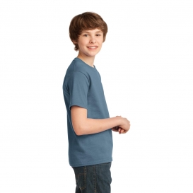 Port & Company PC61Y Youth Essential T-Shirt - Stonewashed Blue