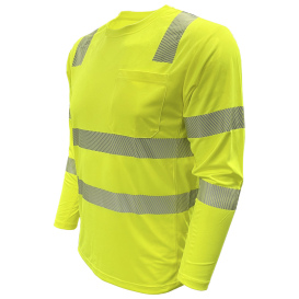 Reflective Apparel 204CMPS Type R Class 3 EcoChill Long Sleeve Safety Shirt - Yellow/Lime