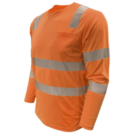Reflective Apparel 204CMPS Type R Class 3 EcoChill Long Sleeve Safety Shirt - Orange