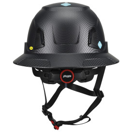 PIP 280-HP1491RM-FB Traverse ANSI Type II Full Brim Safety Helmet with Mips - Black Carbon