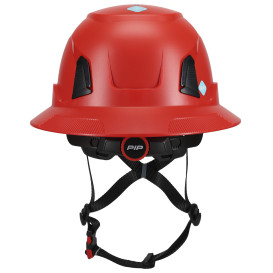PIP 280-HP1491RV-FB Traverse ANSI Type II Full Brim Vented Safety Helmet - Red
