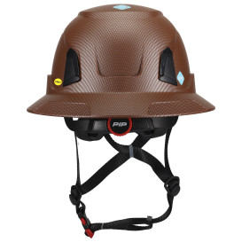 PIP 280-HP1491RVM-FB Traverse ANSI Type II Vented Full Brim Safety Helmet with Mips - Brown Carbon