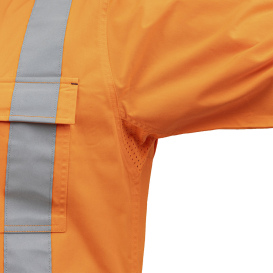 PIP 312M6367H Bisley Type R Class 2 Vented Long Sleeve Safety Shirt - Orange/Navy