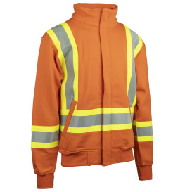 PIP 385-1226FR-O AR/FR Full Zip X-Back Hooded Sweatshirt  - Orange