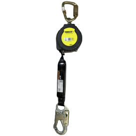 Miller TurboLite + Single Web Personal Fall Limiter - Steel Carabiner - Steel Locking Snap Hook - 6'