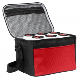 Port Authority BG512 6-Can Cube Cooler - Red/Black