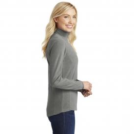 Port Authority L224 Ladies Microfleece 1/2-Zip Pullover - Pearl Grey ...